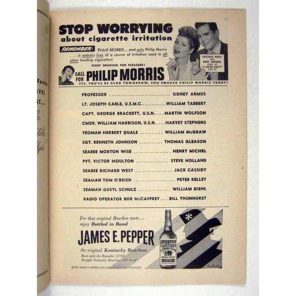 South Pacific Playbill April 1952 Martha Wright George Britton Wolfson Ticket - Picture 5 of 9